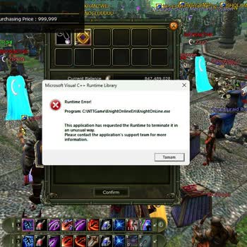 Monster Notebook Abra A5 Bilgisayarında Knight Online Hatası