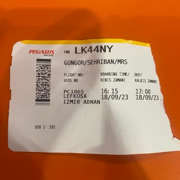 Pegasus Kıbrıs Ercan Havalimanı Uçuş Seferi Yanlış Verildi