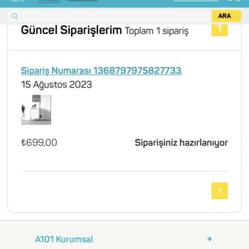 A101 Teslim Edilmeyen Sipariş