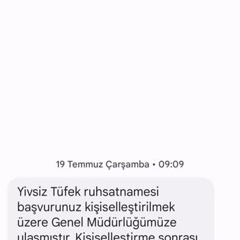 Nüfus ve Vatandaşlık İşleri Yivsiz Silah Ruhsatı Teslim Edilmedi