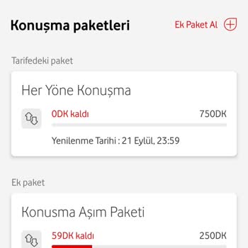 Vodafone İnternet Paketim Bitmeden Aşım Paketi Uygulaması