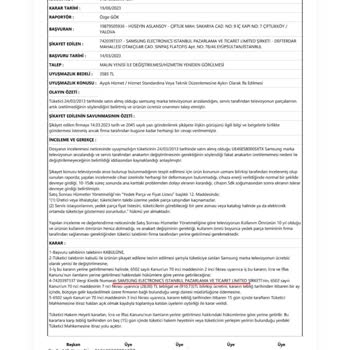 Samsung TV Değişiminde Müşteriye Göre Muamele