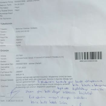 Adidas Kusurlu Ürün Değiştirmeme Israrı