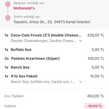 McDonald's Hasarlı Ürün Gönderimi