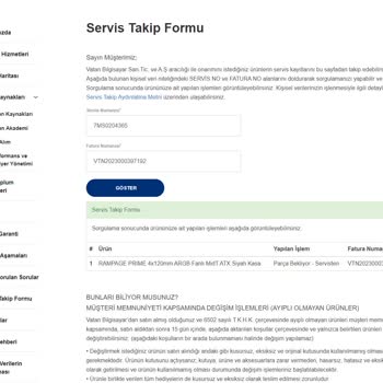 Vatan Bilgisayar Servisteki Ürünün Arkasında Durmuyor Ve Geç Teslim