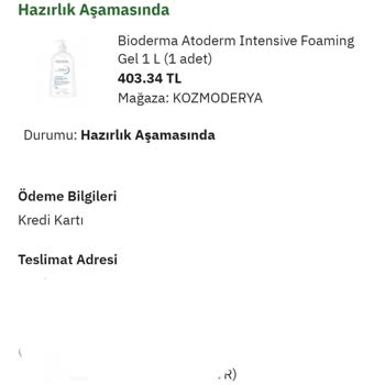 Epttavm Kozmoderya Ürünün Kargoya Dahi Verilmemesi