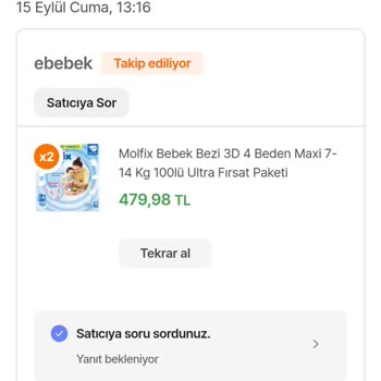 Ebebek Ürünleri Kargoya Verilmiyor