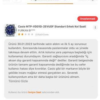 Casio Saatinden Memnun Değilim