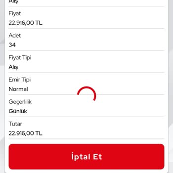 Ziraat Yatırım Emir İptal Edilmiyor
