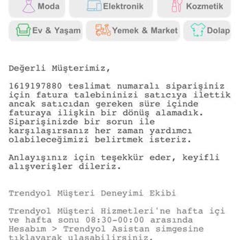 Trendyol Güvencesinde Aldım Faturam Yok
