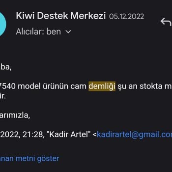 Kiwi Home Kiwi Kcm 7540 Filtre Kahve Makinesi Servis Yedek Parça Yetersizliği