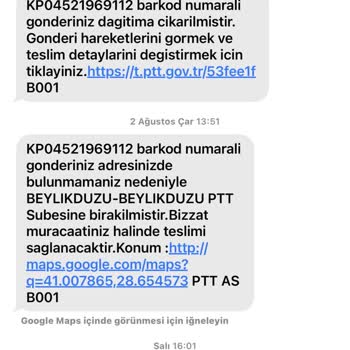PTT Kargo Yalan Beyan Tüm Kargolarıma Evde Yoksunuz Diyor.