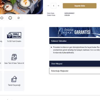 Porland Rengi Solan Yemek Takımı