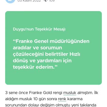 Franke Gold Renkli Musluk Kararması Ve Leke Oluşumu