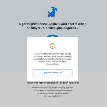 Sigortam.net Zorunlu Trafik Sigortası İçin Teklif Alamıyorum
