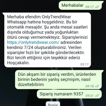 Only Trend Wear Sweatshirt Siparişi Verdim, İletişim Kuramıyorum, Sorunumun Çözülmesini İstiyorum
