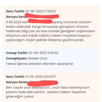 SC Sarvin Sipariş Verdiğim Ürünü Yollamadılar