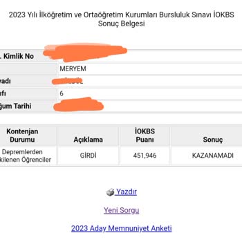 Milli Eğitim Bakanlığı (MEB) 2023 İokbs Bursluluk Sınavı Sonuçları