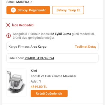 Trendyol İademi Reddetti İlgilenmedi