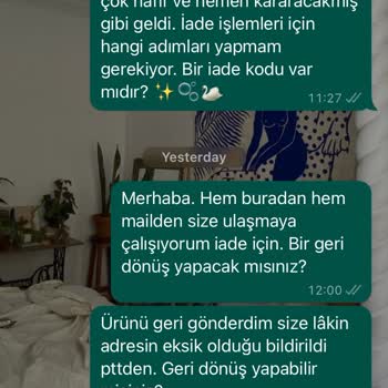 Lina Sare Tasarım Butik İade İçin İletişim Kuramıyorum