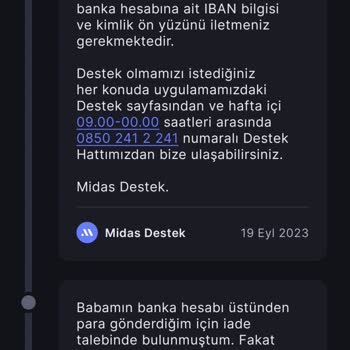 Midas Paramı İade Etmediler