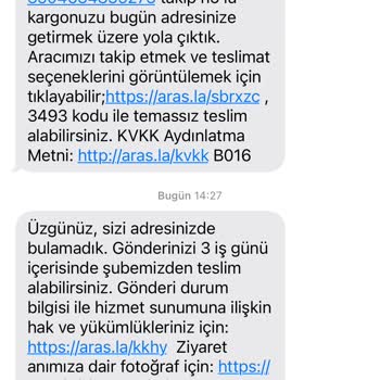 Aras Kargo Gönderimi Daireme Getirmiyor