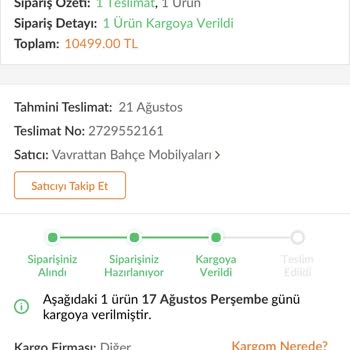 Vavrattan Teslim Edilmeyen Ürün