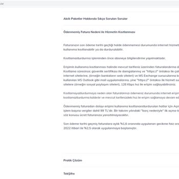 TTNET Faturası Hakkında Yanıltıcı Bilgilendirme