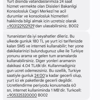 Turkcell Antalya / Kaş Bölgesinde Yurt Dışı Paketi Yansıtılması