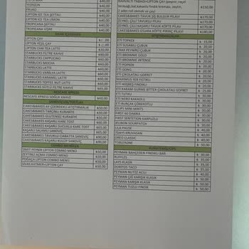 YHT (Yüksek Hızlı Tren) Kantin Menü Fiyatları