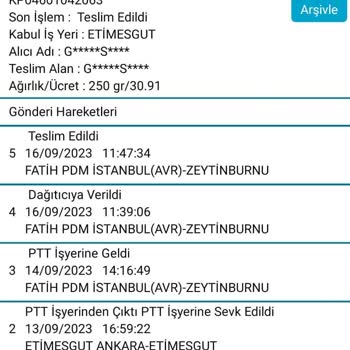 PTT Kargo Gelen Kargoların Dağıtımını Yapmıyor.