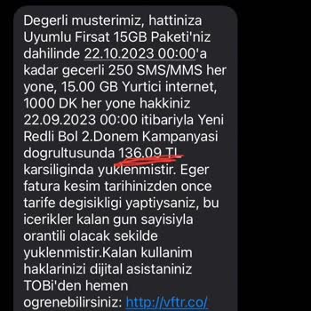 Vodafone Tarife Değişikliğinde Ücret Hatası