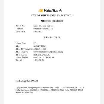 Denizbank Dosya Vekili Değişiminde Vekalet Ücretinin 2 Kez Talep Edilmesi