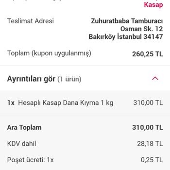 Yemek Sepeti Mahalle (Köfteci Yusuf Bakırköy Şubesi)