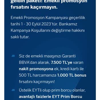 Garanti BBVA Emekli Promosyon
