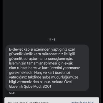 Emniyet Genel Müdürlüğü Özel Güvenlik Kimlik Kartım Elime Ulaşmadı
