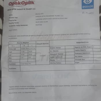 Atasun Optik Ek Sigortalı Gözlüğe Müdahale Etmiyor Kullanıcıya Atıyor