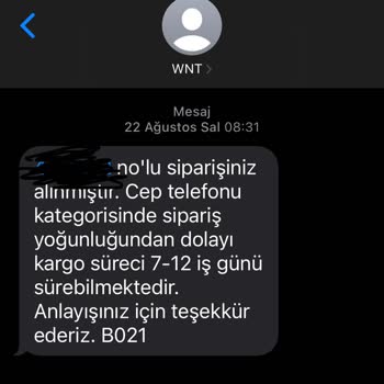 Wnt.com.tr Haftalardır Gönderilmeyen Sipariş
