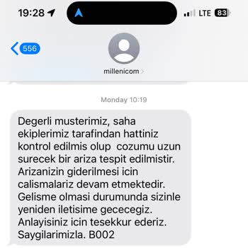 Millenicom 10 Gündür İnternet Yok