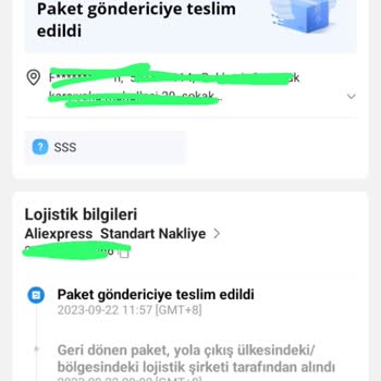 Aliexpress Ürünüm Çin'de İptal Edildi Gönderici Ye Teslim Edildi