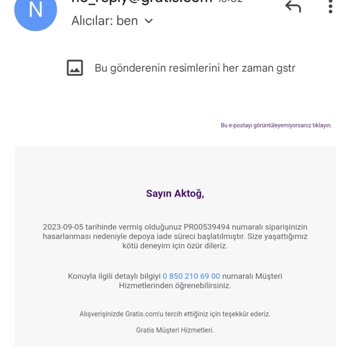Gratis 17 Gün Sonunda Ürünlerim İptal Edildi