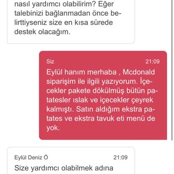 McDonald's Eksik Ve Hasarlı Ürün