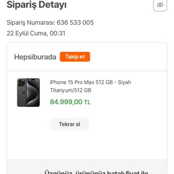 Hepsiburada Ürün İptali Nedensiz Yere