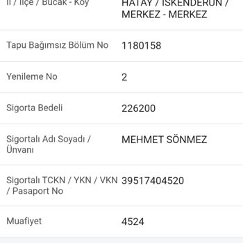 Sigorta Tahkim Kurulu Ağır Hasarlı Evime Yapılan DASK Ve Sigorta Ödemesinin Güncellenmesi