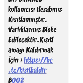 Binance Esmek Mesajı Geldi