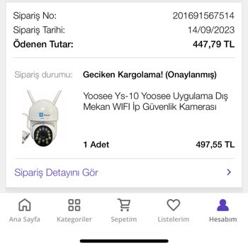 N11'de İndirimli Yoose Marc Güvenlik Kamerası Siparişi