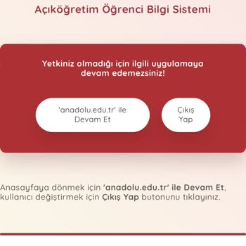 Anadolu Üniversitesi Öğrenci Sistemi Giriş Hatası