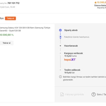 Hepsiburada'dan Alışveriş Kredisi İle Aldığım Ürün Kargolanmıyor