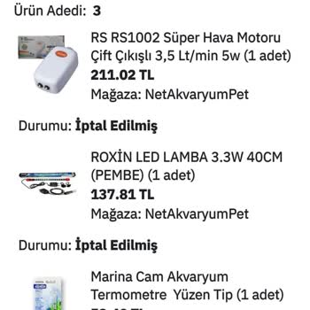 Netakvaryum Siparişin Bekletilip İptal Edilmesi