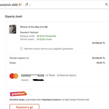 Hepsiburada İphone 15 Pro Max Sipariş İptali